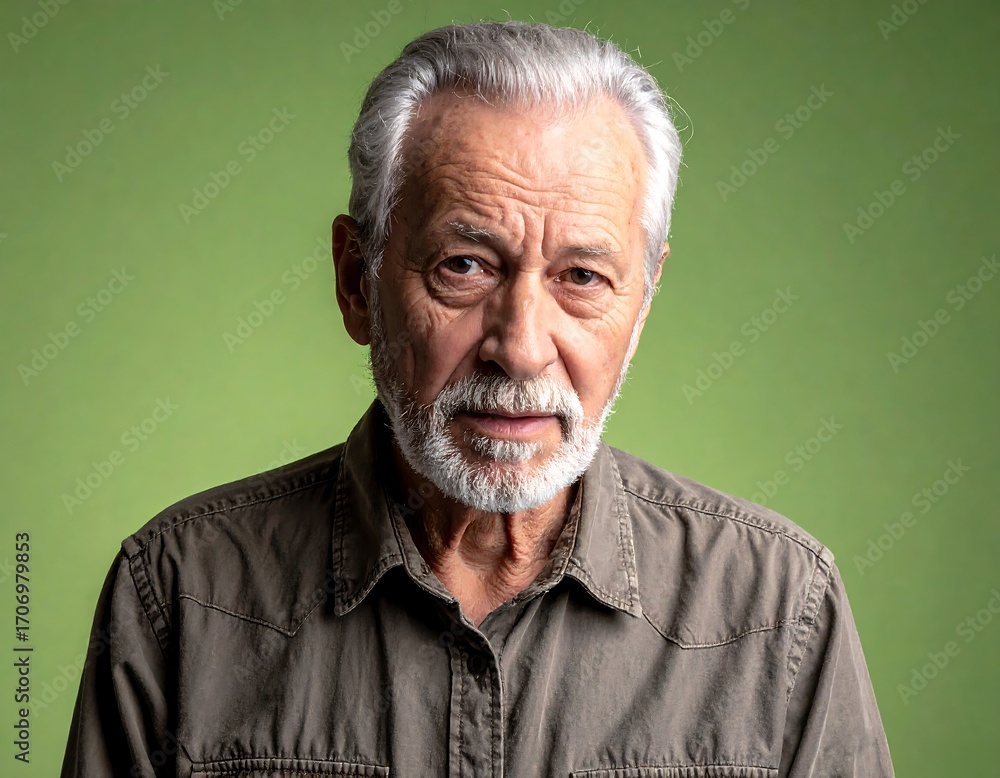 Fototapeta premium Serious senior man, neutral expression