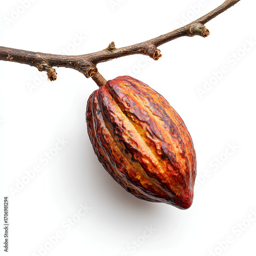 cocoa fruit on a white background