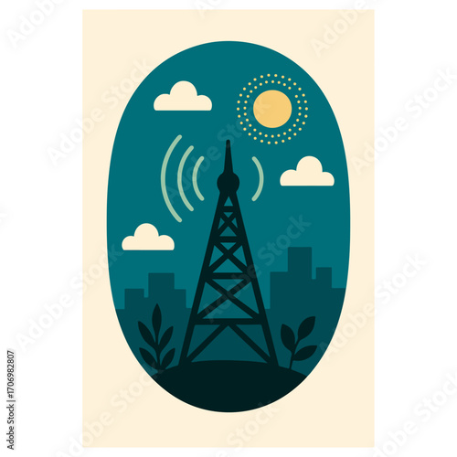 5G Cell Tower at Night – Wireless Network