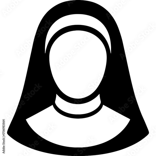 Minimalistic black nun silhouette