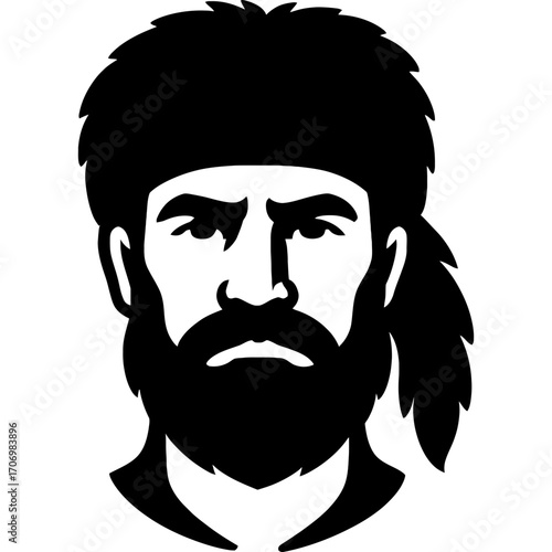 Minimalistic black fur trader silhouette