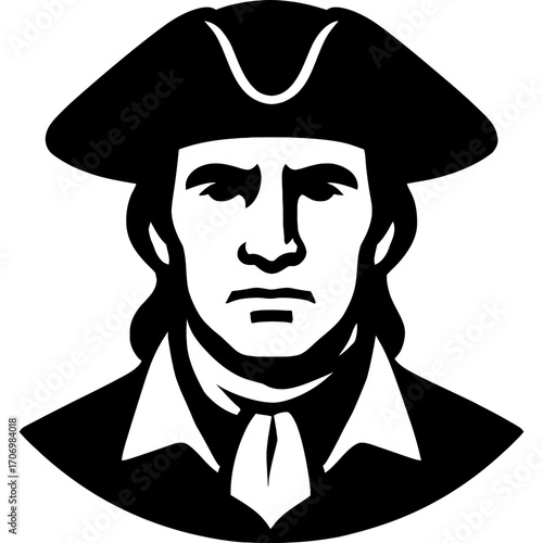 Minimalistic colonial settler silhouette