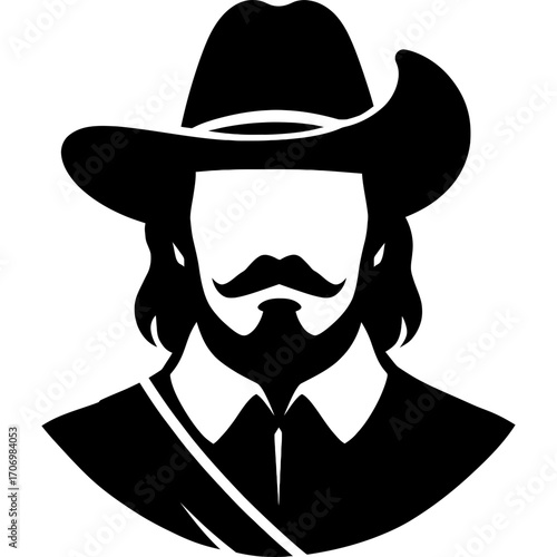 Minimalistic militia captain silhouette