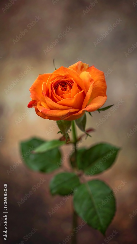 Naklejka premium Close-up of an orange rose