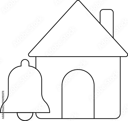 bell icon and house icon with white background