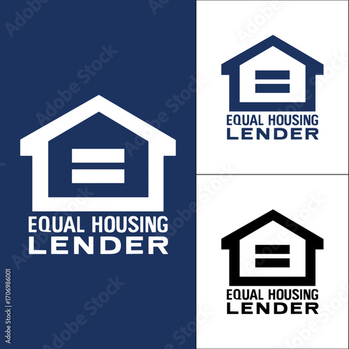  Equal housing lender logo representing fair lending practices and inclusivity Vector