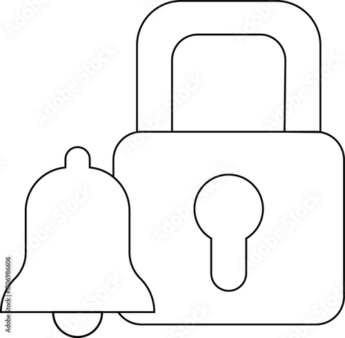 bell icon and padlock icon with white background