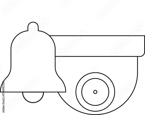 bell icon and CCTV icon with white background
