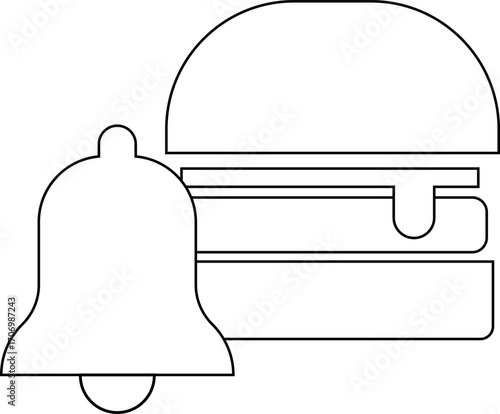 bell icon and burger icon with white background