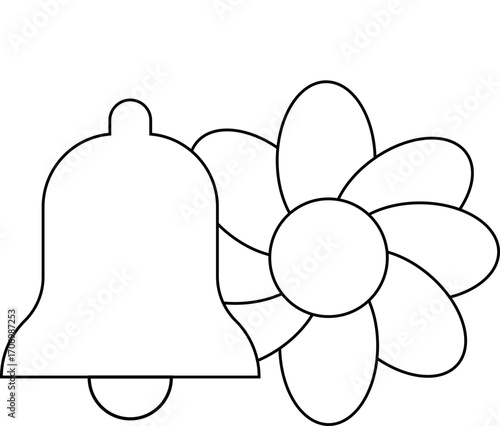 bell icon and flower icon with white background