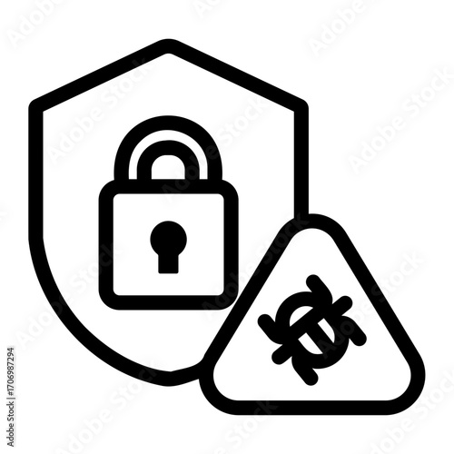 cyber threat Line Icon