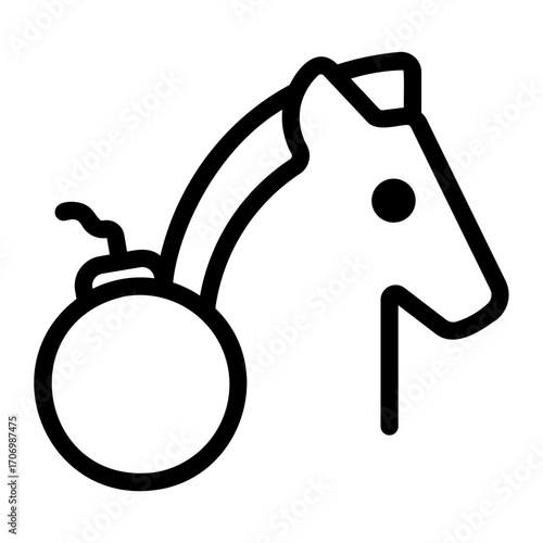 trojan horse Line Icon