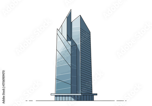 Modern Glass Skyscraper Building Architecture.