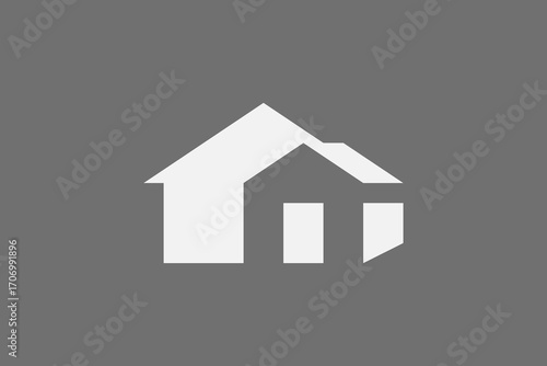 Minimalist negative space home logo