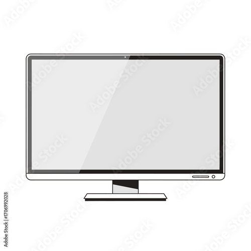 Computer Monitor Icon – Flat Vector Technology Illustration