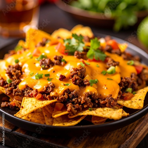 Wallpaper Mural Cheesy, loaded nachos with ground beef Torontodigital.ca