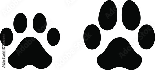 cat and dog paw prints vector icon 
