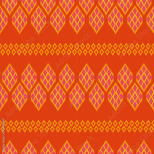 popular Thai silk pattern for textile industry this pattern is originated in Thailand and this Thai texture is used for Thailand father and mother day and Thai traditional costume outfit dress shirt