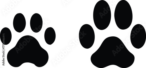 cat and dog paw prints vector icon 
