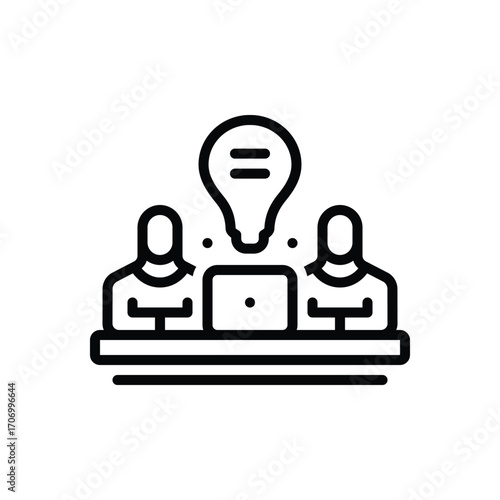 Black line icon for professional advice