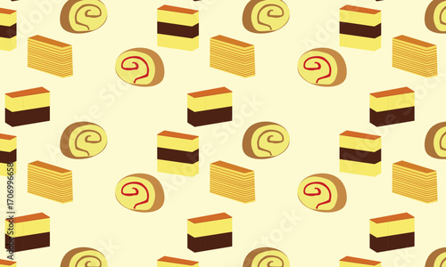 This icon shows some typical Indonesian breads with different flavors. There are chocolate, strawberry, and also something called roti lapis legit. This design is suitable for packaging or stickers.