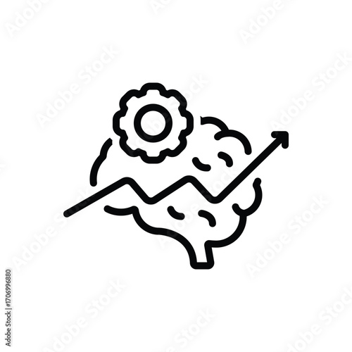 Black line icon for strategy development