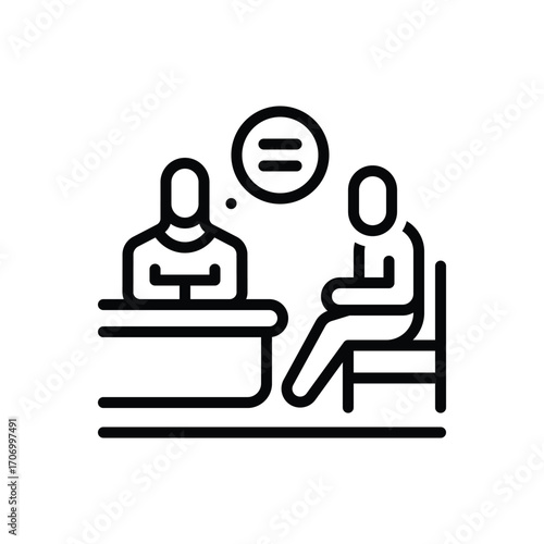 Black line icon for consultancy solutions