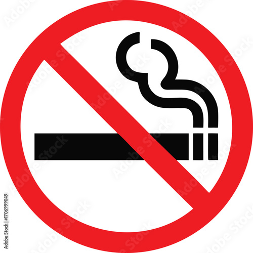 No smoking, No vaping combined sign. High resolution vector icon 
