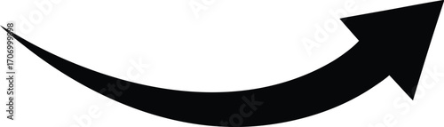 black arrow flat style icon on transparent background. arrow icon for your website design, logo, app, ui. arrow indicated the direction symbol. curved arrow sign.