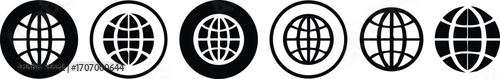 High resolution globe or website icon set isolated on transparent background. design element for Website, app, business card, cv 
