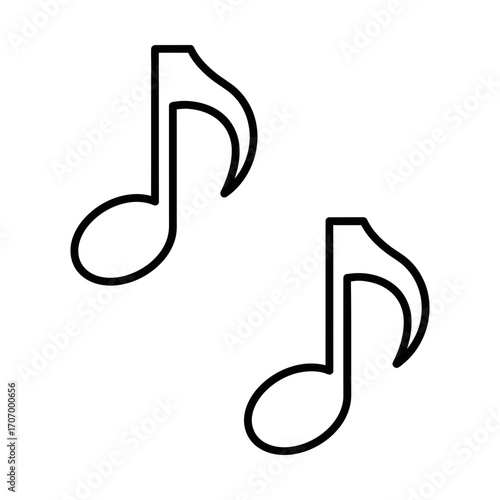 music note line icon representing melody, sound, and musical harmony