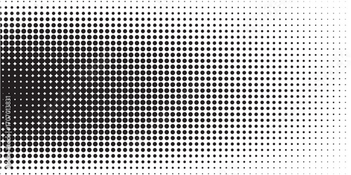 Vector Halftone Pattern Smooth Curved Border Red Blue Abstract Background. Dots Rounded Squares Blurry Pattern Pop Art Design Texture.