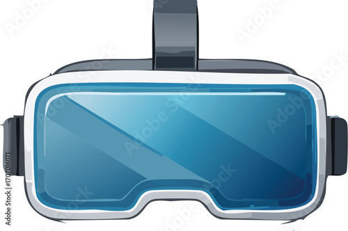 Sleek virtual reality headset, futuristic design, immersive technology.