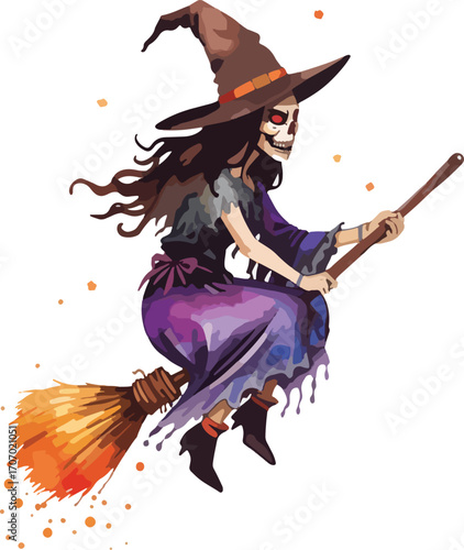 witch with broom