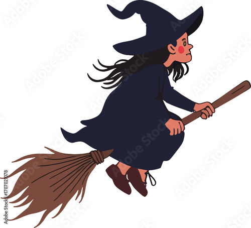witch with broom