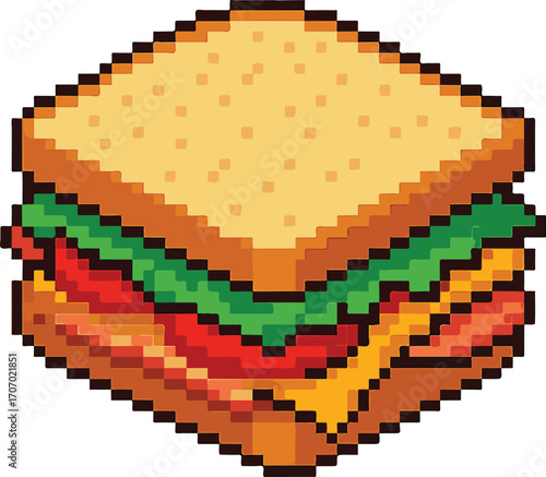 sandwhich pixel art, eps 10 illustration