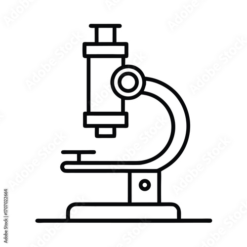 Microscope Icon – Science Research and Laboratory Equipment Vector