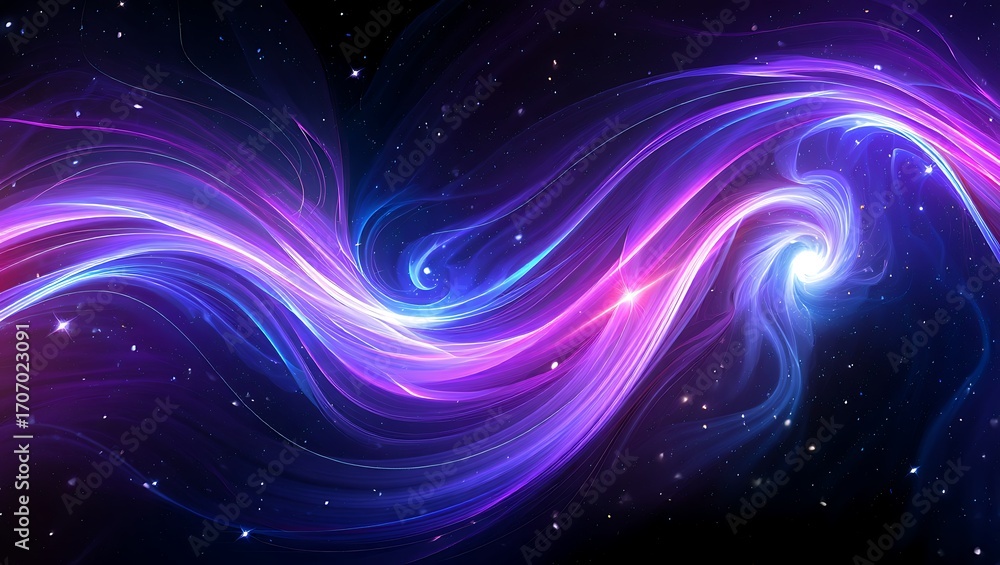 Fototapeta premium Colorful cosmic abstract nebula background with swirling light