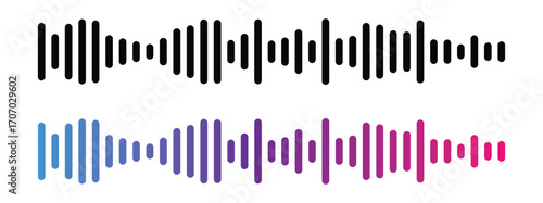 Vibrant Sound Wave Vector Equalizer Illustration. Colorful Abstract Audio Signal Spectrum. Music, Voice, Frequency, Noise, Radio, Podcast, Technology, Digital Visualization Design in eps 10.