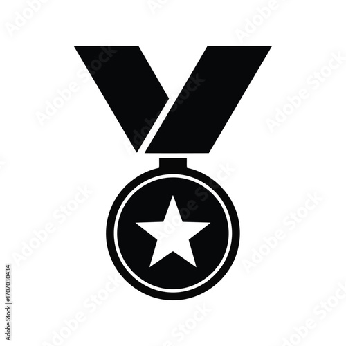 Illustration of medal with a star