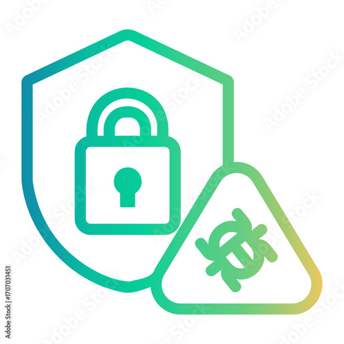 cyber threat Line Gradient Icon