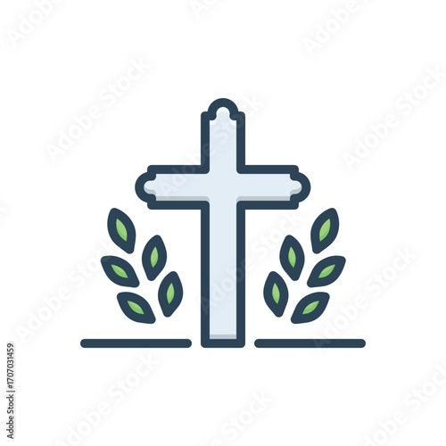 Color illustration icon for good friday