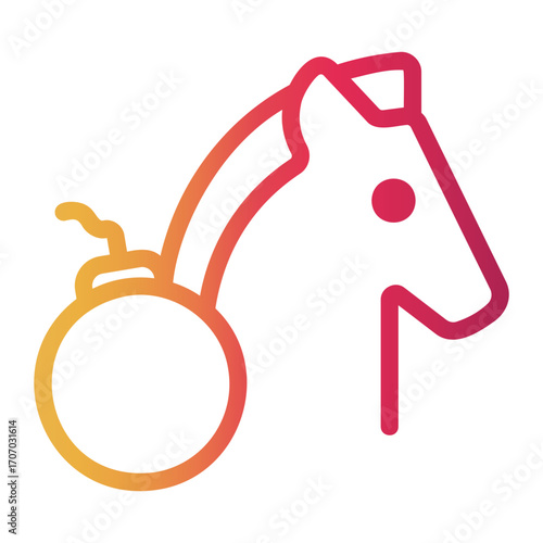 trojan horse Line Gradient Icon