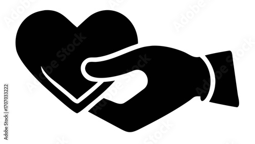 Hand cradling heart shape, symbolizing love, compassion, and caring for others' well-being