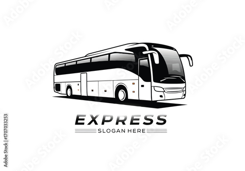 Illustration of express bus logo illustration