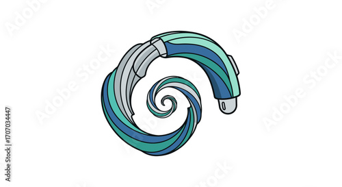 An illustration of a toothpaste tube squeezing out a striped blue, teal, and white paste in a perfect spiral.