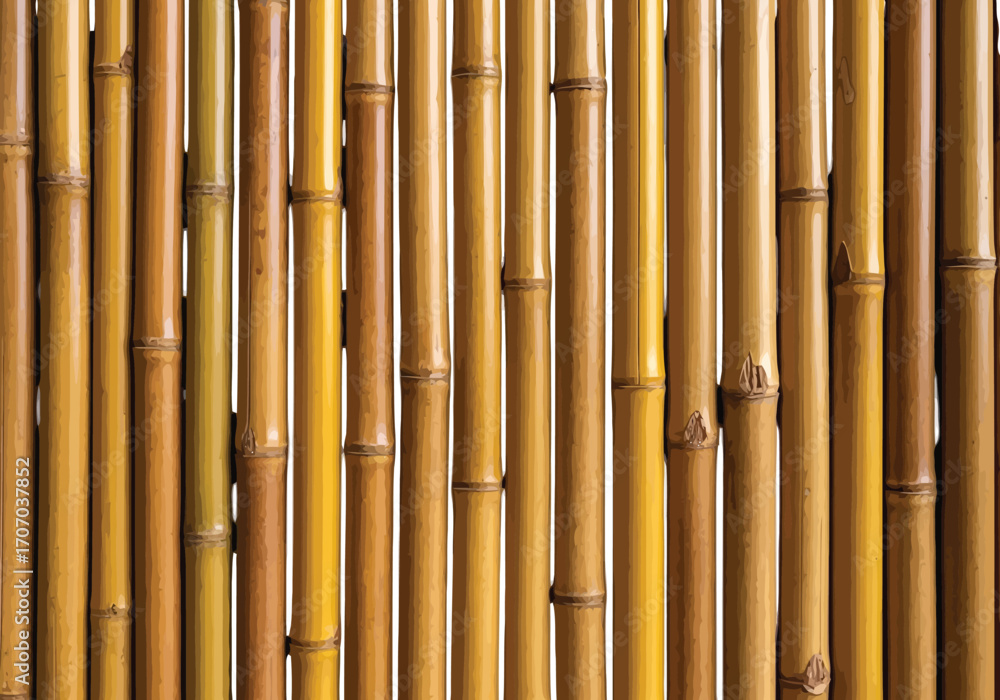 Fototapeta premium Illustration of closeup of a dry bamboo fence texture background