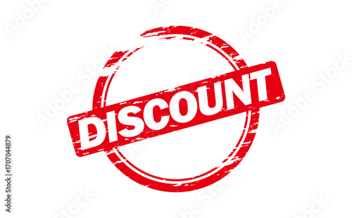 DISCOUNT - Red Rubber Stamp With text DISCOUNT 
