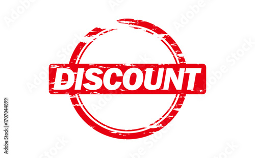 DISCOUNT - Red Rubber Stamp With text DISCOUNT 
