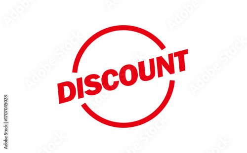 DISCOUNT - Red Rubber Stamp With text DISCOUNT 
